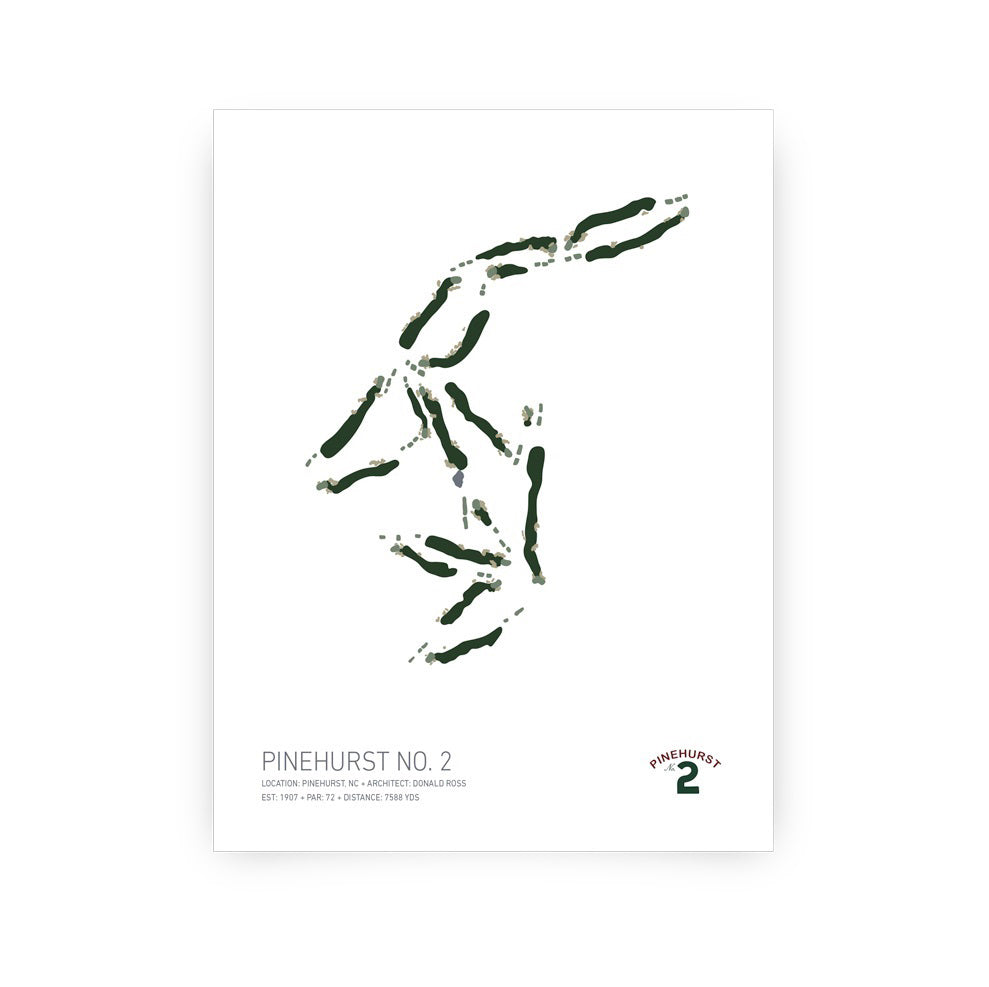 Pinehurst Course Layout No. 2 Print 11x14