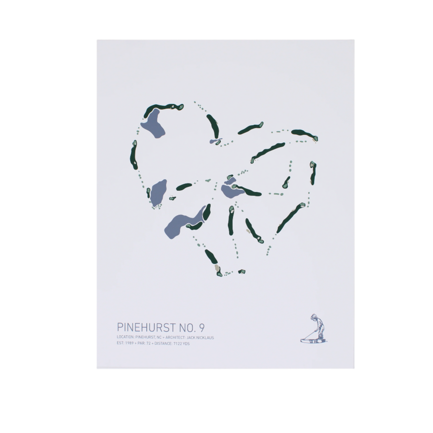 Pinehurst Course Layout No.9 Print 11x14