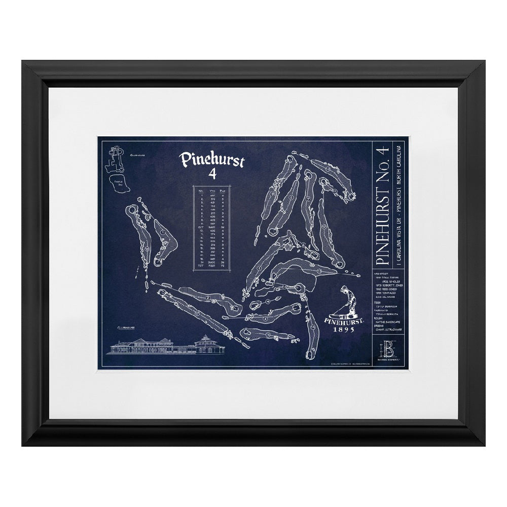 Ballpark Blueprint Framed Course Print 12x16