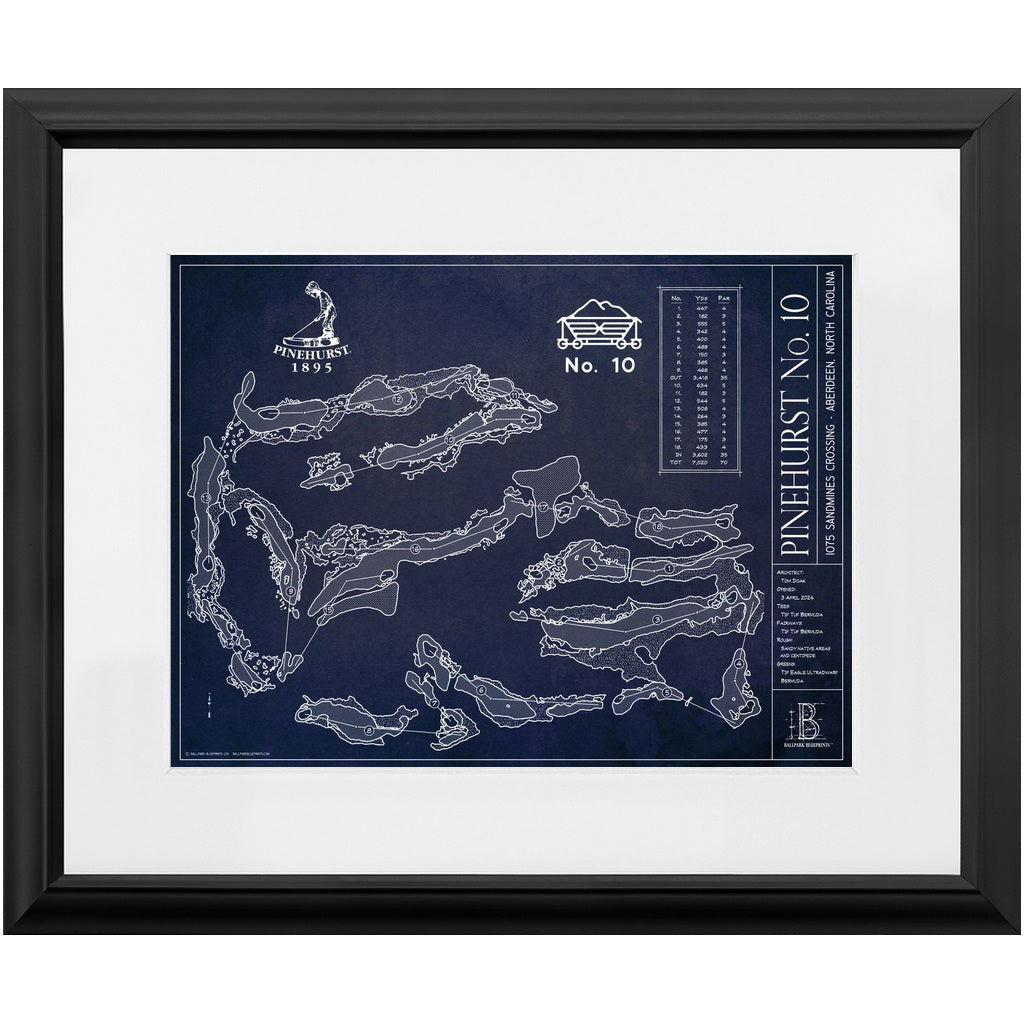 Ballpark Blueprint Framed Course Print 12x16