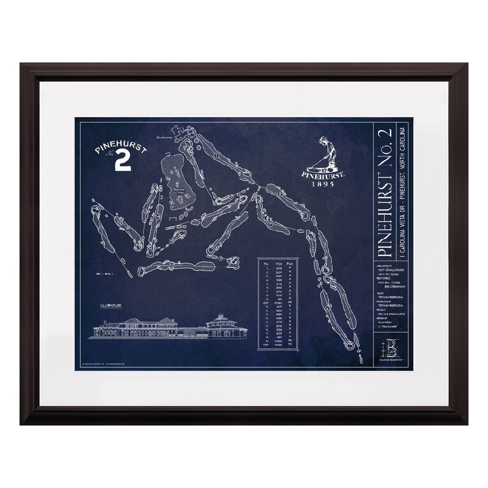 Ballpark Blueprint Framed Course Print 18x24