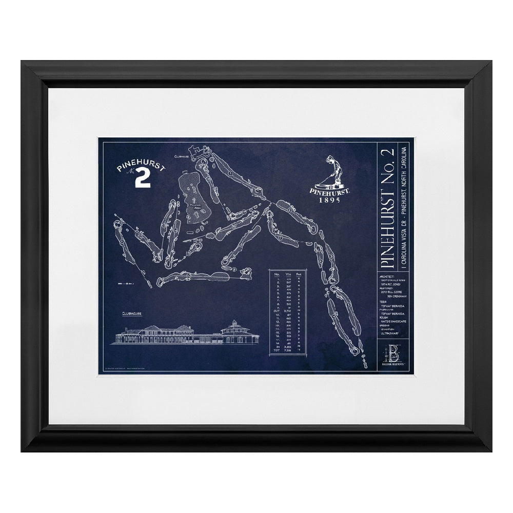 Ballpark Blueprint Framed Course Print 12x16