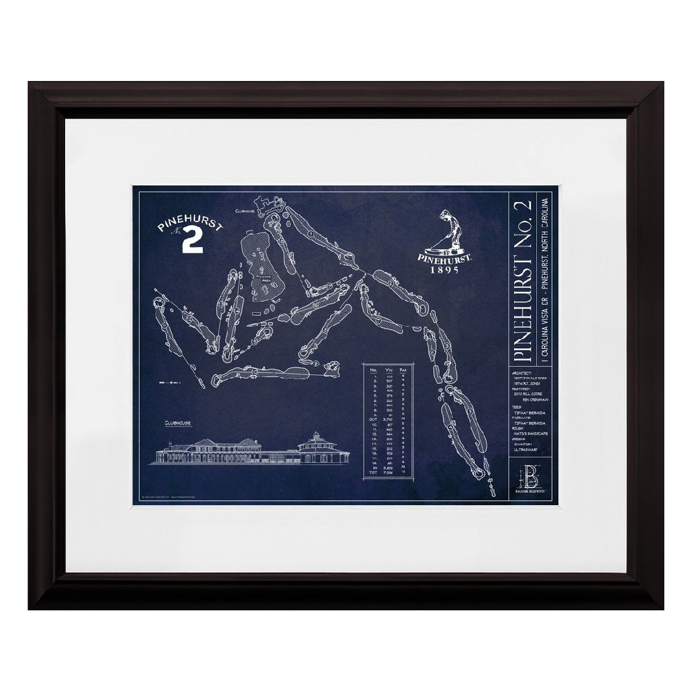 Ballpark Blueprint Framed Course Print 12x16