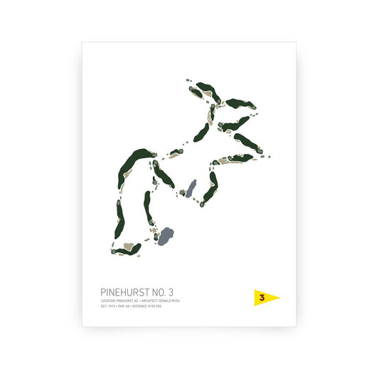 Pinehurst Course Layout No. 3  Print 11x14