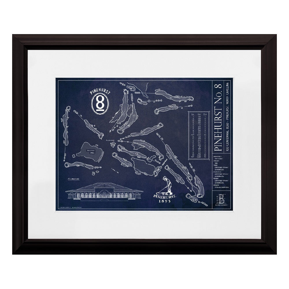 Ballpark Blueprint Framed Course Print 12x16