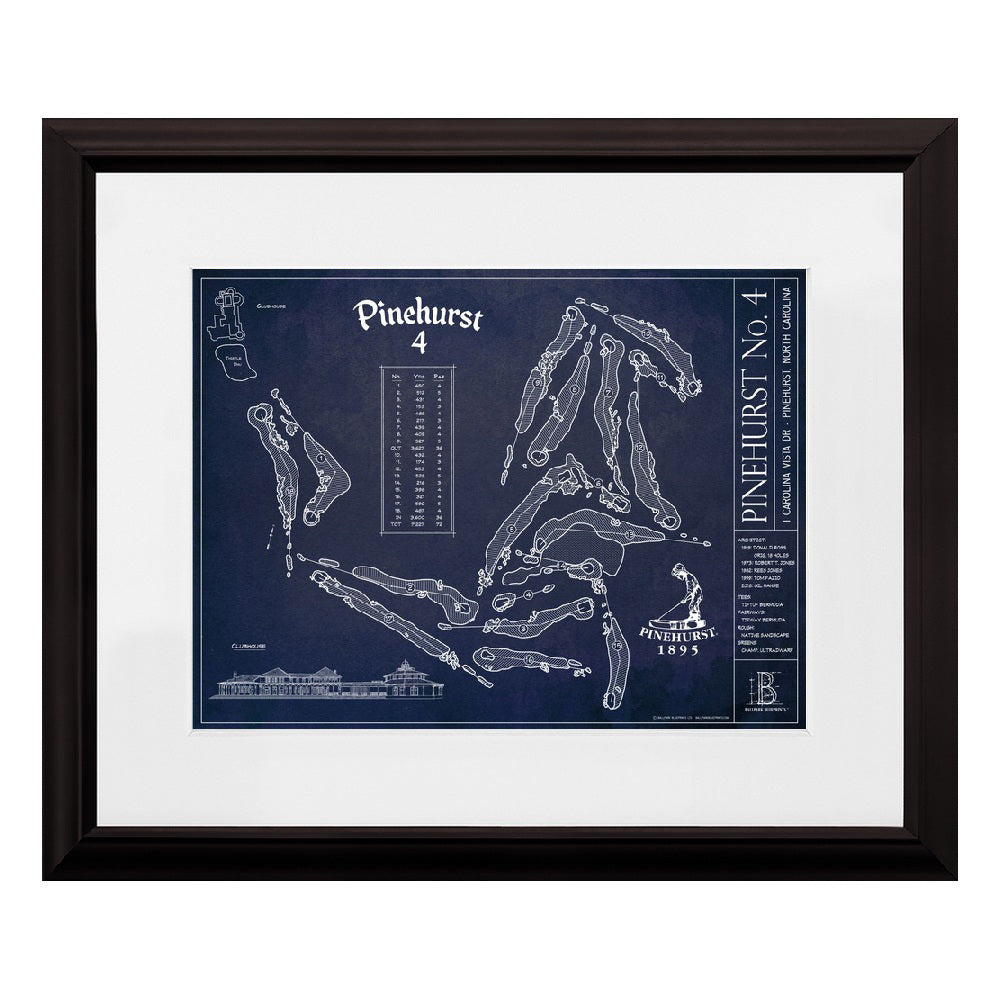 Ballpark Blueprint Framed Course Print 12x16