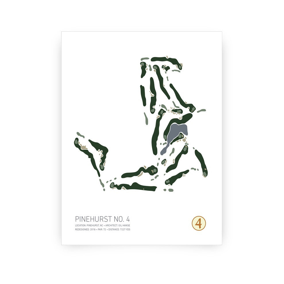 Pinehurst Course Layout No. 4  Print 11x14