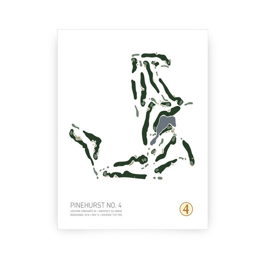 Pinehurst Course Layout No. 4  Print 11x14