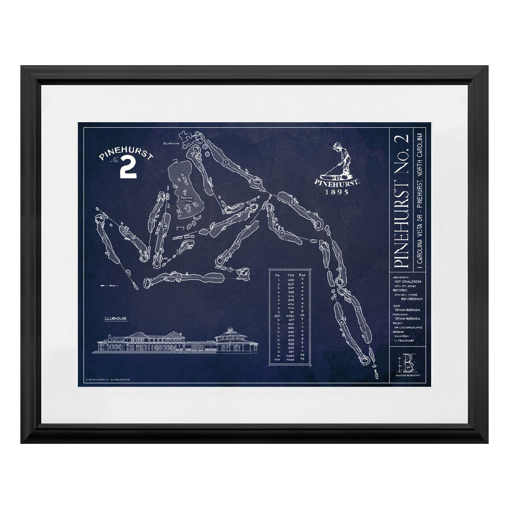 Ballpark Blueprint Framed Course Print 18x24