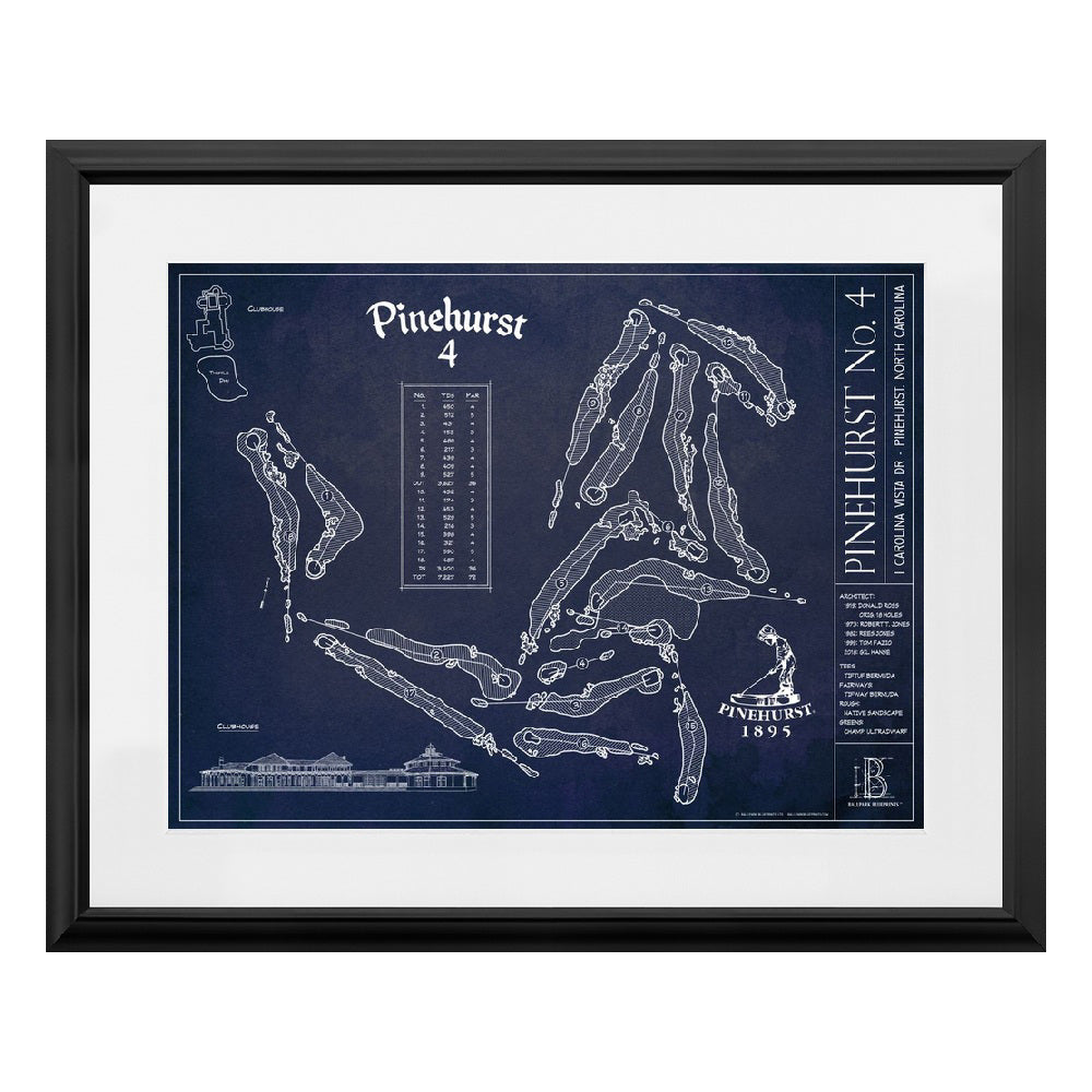 Ballpark Blueprint Framed Course Print 18x24