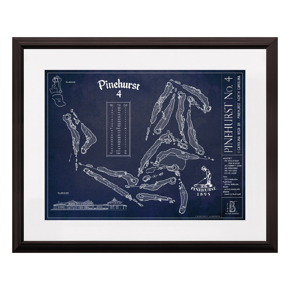 Ballpark Blueprint Framed Course Print 18x24