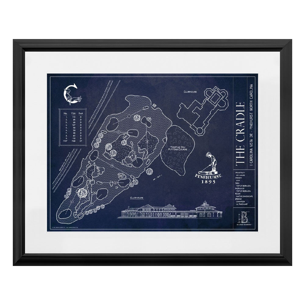 Ballpark Blueprint Framed Course Print 18x24