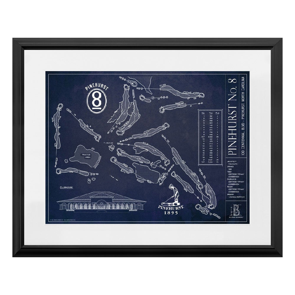 Ballpark Blueprint Framed Course Print 18x24