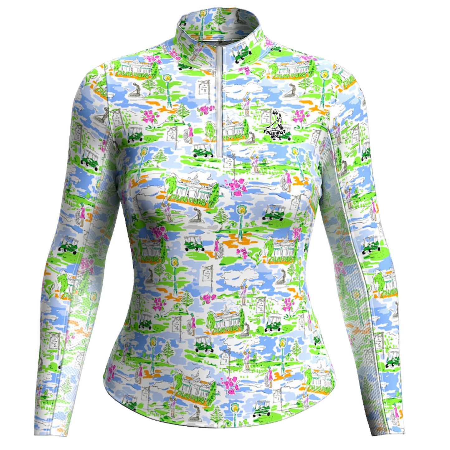 Ladies Pinehurst Lifestyle Print L/S Mock