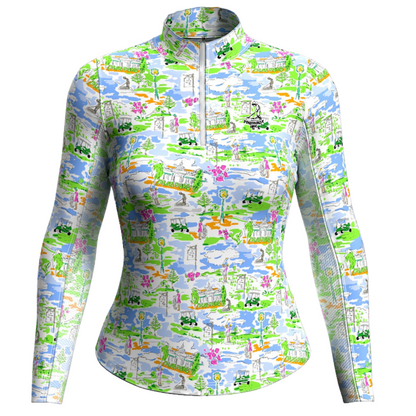 Ladies Pinehurst Lifestyle Print L/S Mock