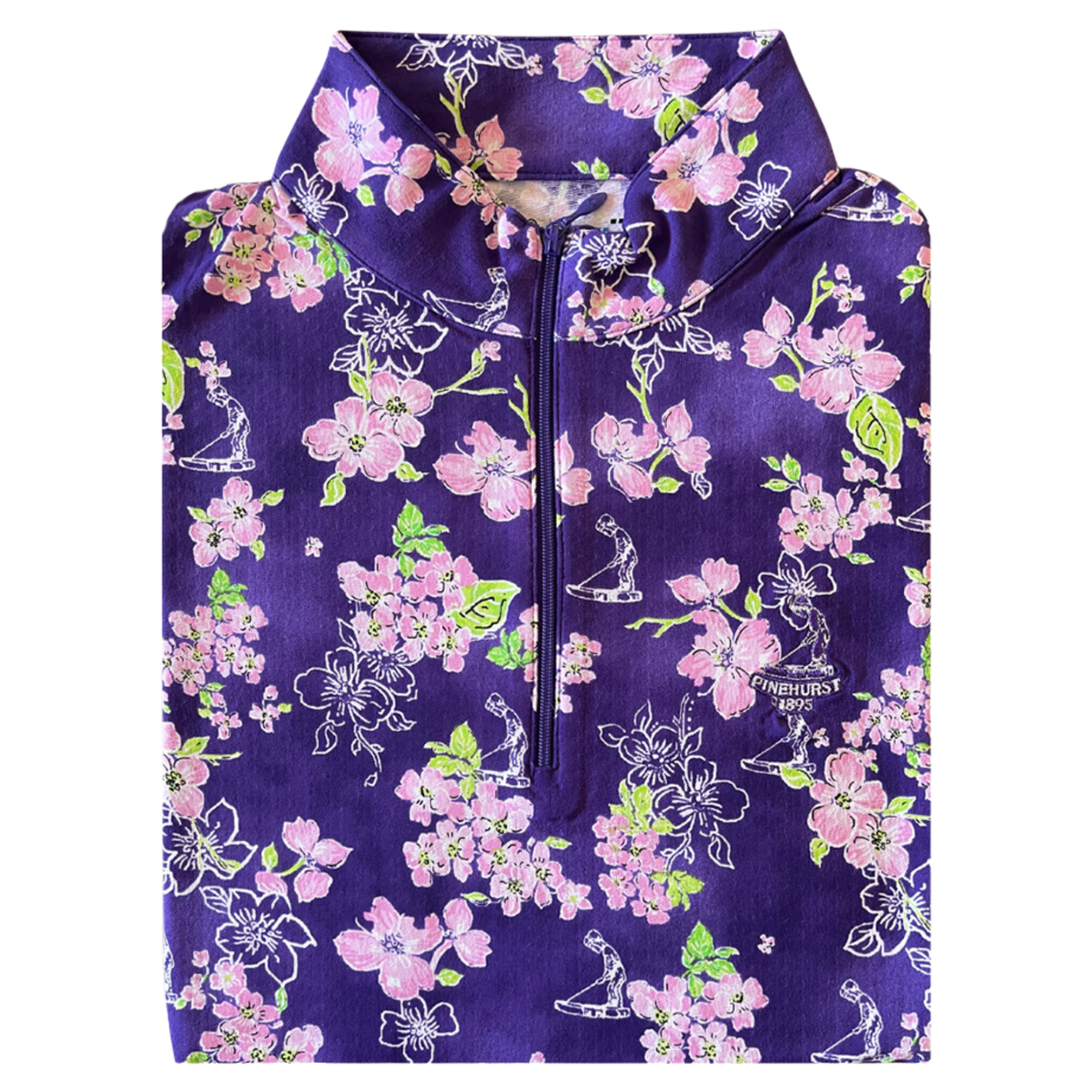 Ladies Pinehurst Dogwood Print L/S Mock