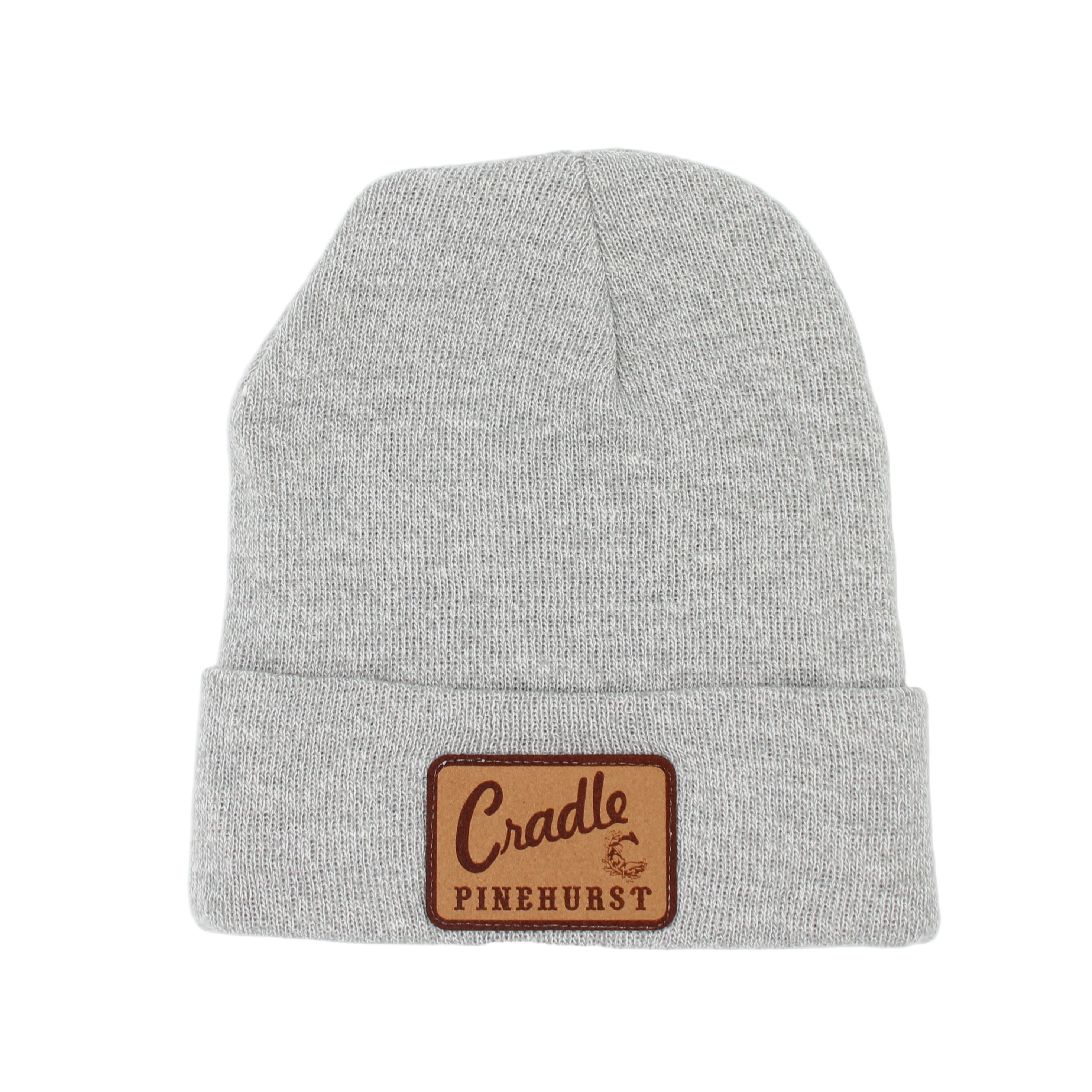 Fall Cradle Leather Patch Cuff Beanie