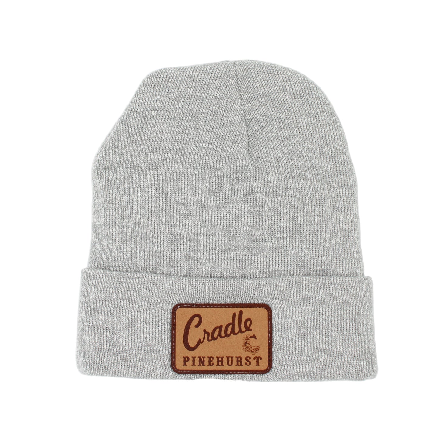 Fall Cradle Leather Patch Cuff Beanie
