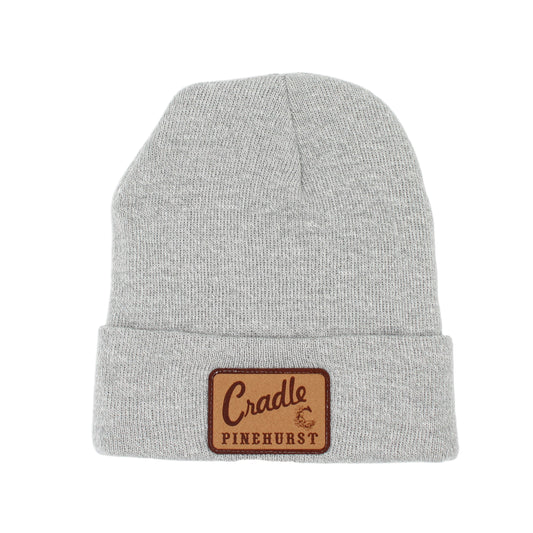 Fall Cradle Leather Patch Cuff Beanie