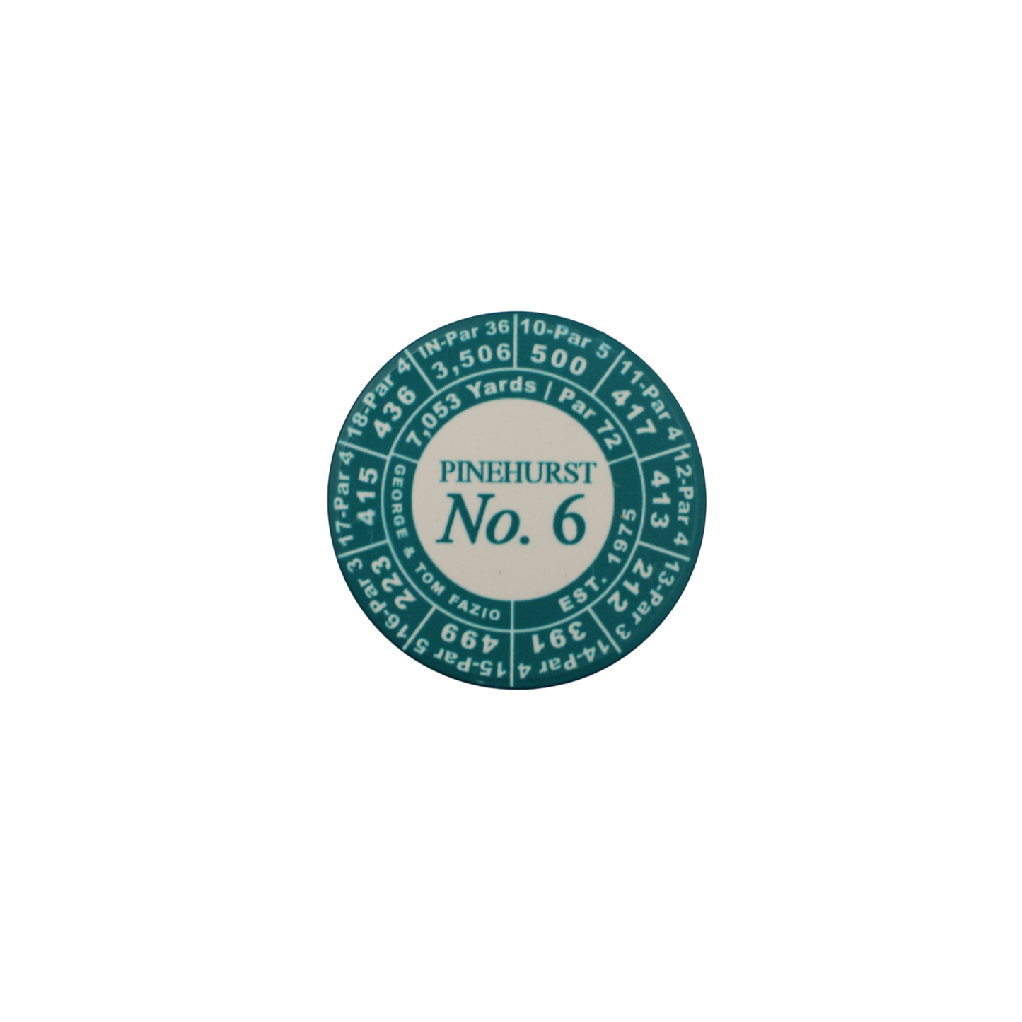 No. 6 Yardage Poker Chip