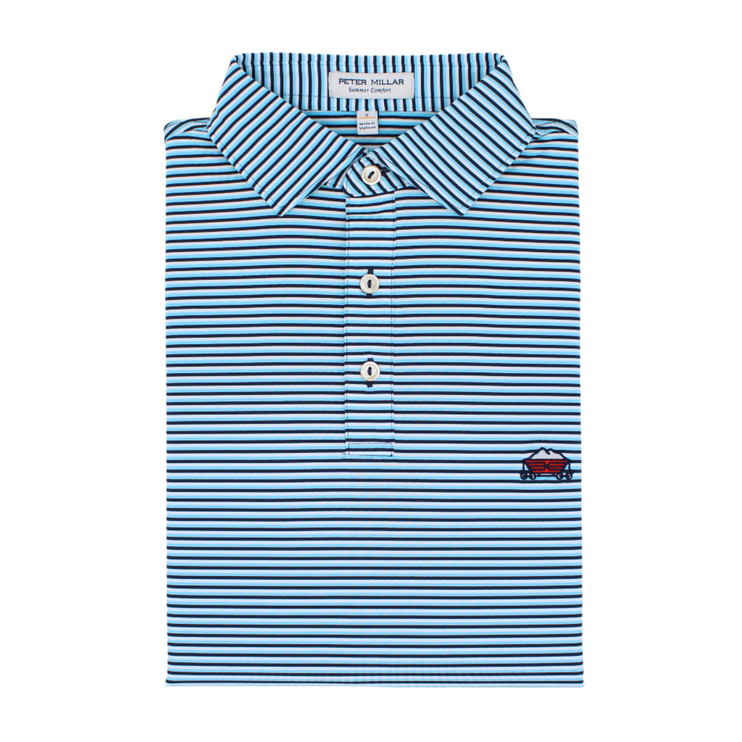 Henry Performance Short Sleeve Stripe Polo in Pinehurst
