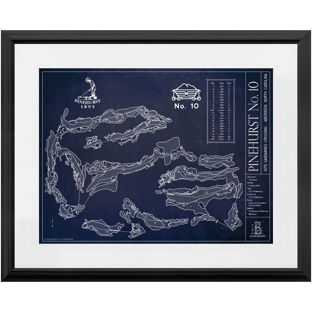 Ballpark Blueprint Framed Course Print 18x24