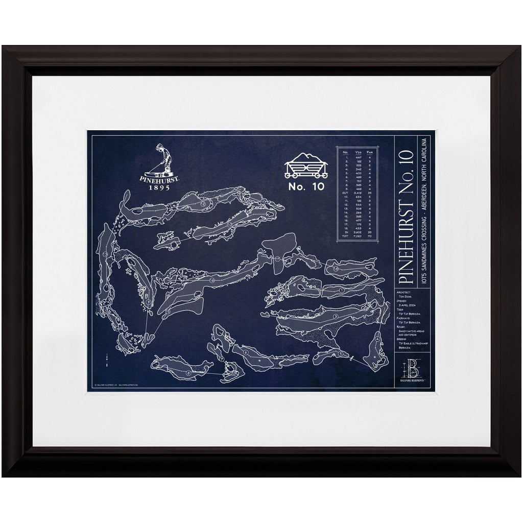 Ballpark Blueprint Framed Course Print 12x16